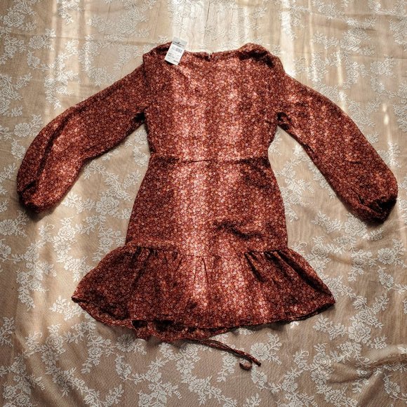 Lush Brick Floral Sundress, Maroon - Picture 2 of 11
